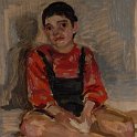 Daughter of the artist Sibiria oil on  paper attached to    cardboard 50x34